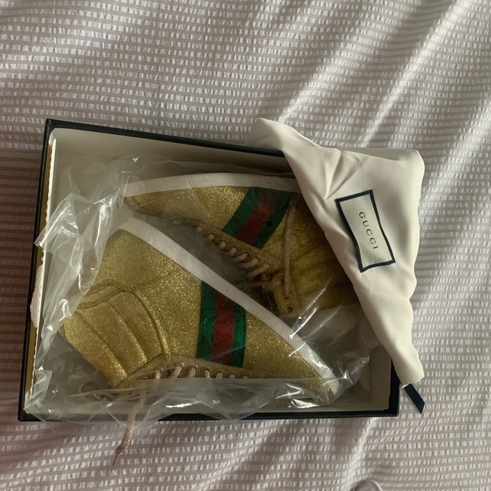 Gold original Gucci shoes